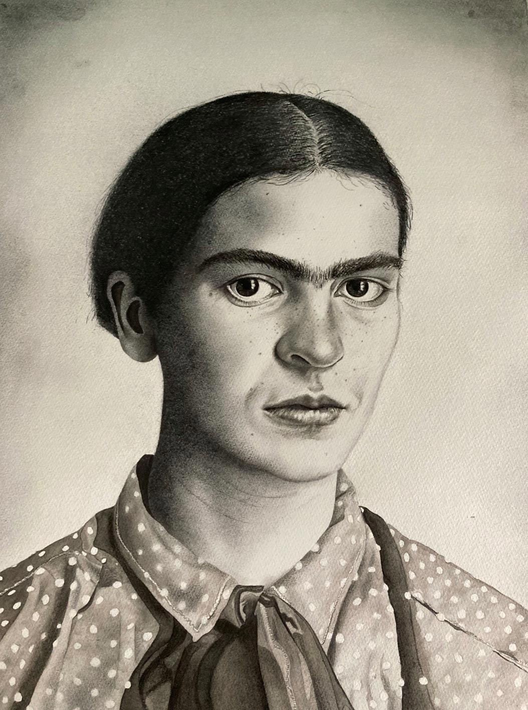 ‘Frieda Kahlo’ Graphite, charcoal and watercolour