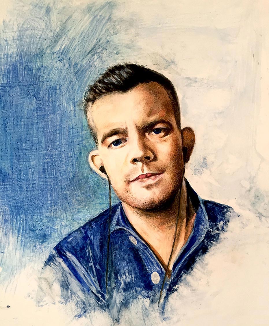 ‘Russell Tovey’ Watercolour